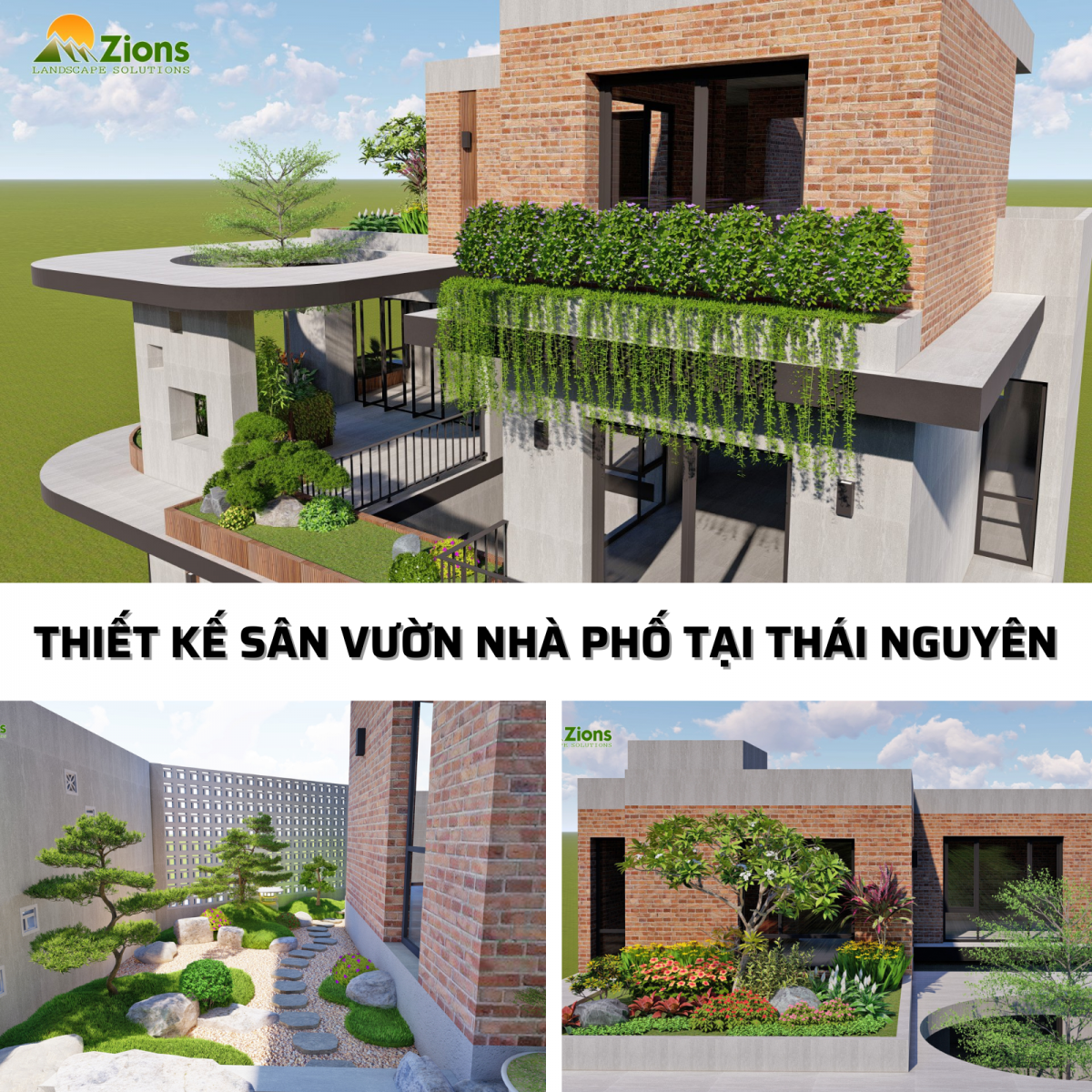 Thiết kế sân vườn nhà phố - Zions